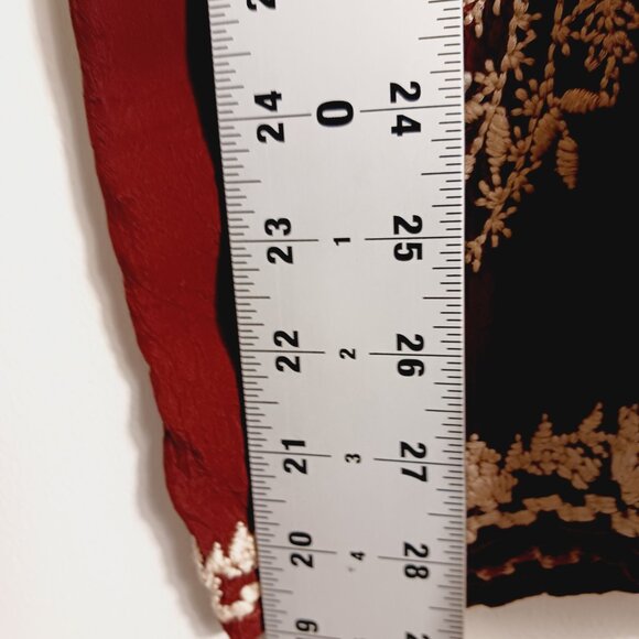 Johnny Was, Burgundy Brown Embroidered Boho Chic Top, Lt. Wt., Semi-Sheer, Small - Picture 15 of 16